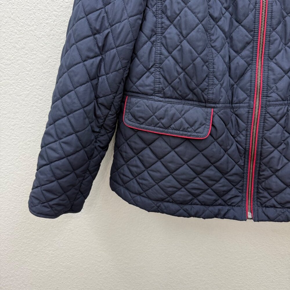 Talbots Navy Blue Quilted Military Full Zip Jacket Coat VN300 Womens size XL - Picture 4 of 10